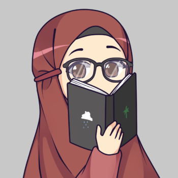 Hijabi Muslim Manga contributor reading a book