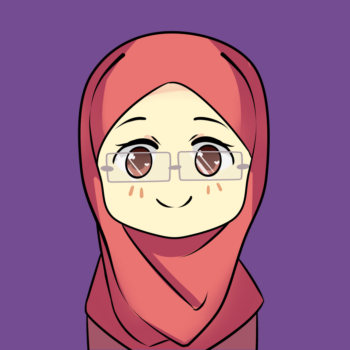 hijabi muslimah wearing glasses icon illustration