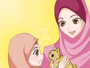 Happy Family_Mom, Daughter and Kitten by GlowingRadiance